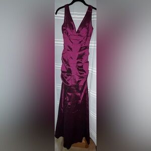 Xscape gown Purple Ruched Mermaid-Bodice Dress form fitting prom bridal …